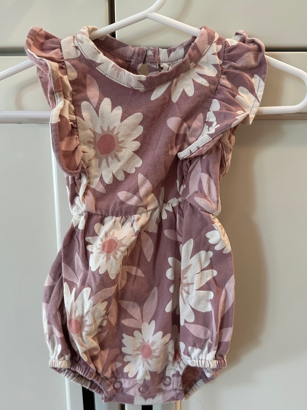 City Mouse Mauve Floral Baby Romper 3-6 months